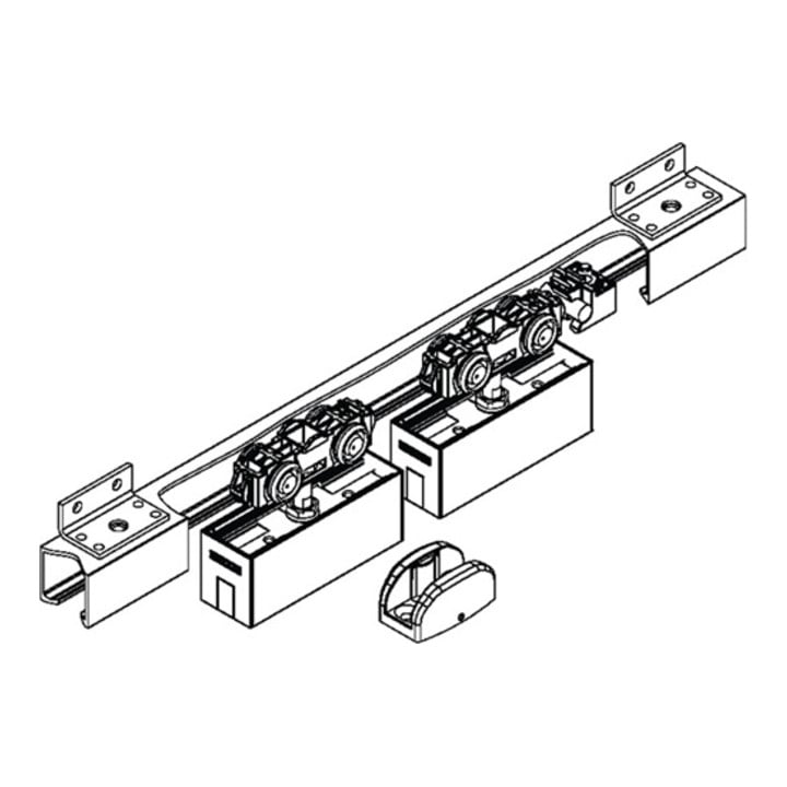 Schiebesyst.Rollan 80 NT 80kg 1900mm Glasflg.Kompletts.50-97cm Wm.GEZE