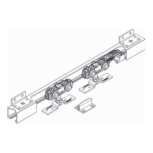 Schiebesyst.Rollan 80 NT 80kg 2350mm Holzflügel Kompletts.50-119cm Wm./Dm.GEZE