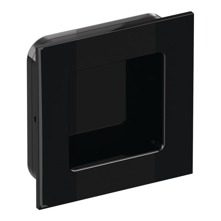 Schiebetürmuschel 544.60 PA90 tiefschwarz glänzend quad.f.HLT L.60mm B.60mm HEWI