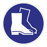 Schild Fußschutz benutzen D.200mm Kunststoff blau/weiß ASR A1.3 DIN EN ISO 7010