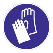 Schild Handschutz benutzen D.200mm Ku. blau/weiß ASR A1.3 DIN EN ISO 7010