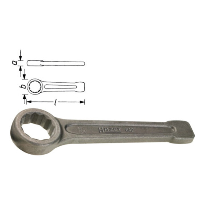 Schlagringschlüssel 642-55 SW 55mm L.270mm Spezialstahl HAZET