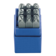 Schlagzahlensatz 328 9-tlg.Zahlen 0-9 Schrift-H.4mm in Ku.-Box KUKKO