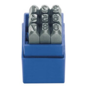 Schlagzahlensatz 9tlg.Schrift-H.3mm 0-9 Gravur 58-60HRc i.Ku.-Box