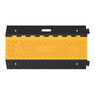 Schlauch- u.Kabelbrücke L900xB500xH50mm Gum.schwarz/gelb 5 Kanäle