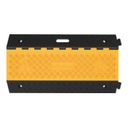 Schlauch- u.Kabelbrücke L900xB500xH70mm Gum.schwarz/gelb 3 Kanäle