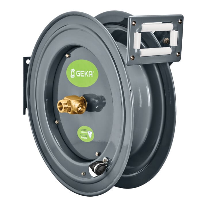 Schlauchaufroller PA 20 SK pour eau, châssis peint, sortie 3/4 pouce GEKA