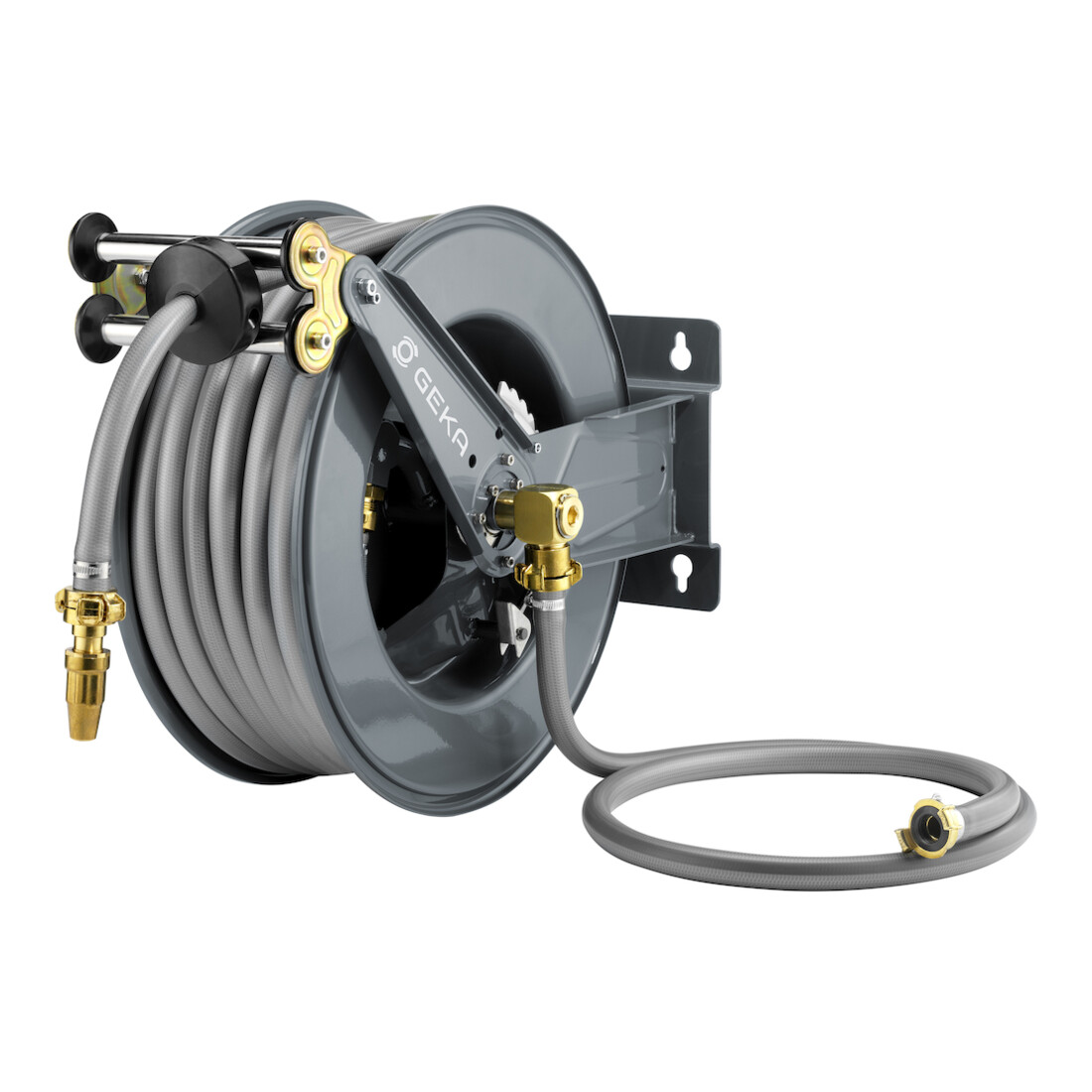 Schlauchaufroller PA30SK f.Wasser L.30m Geh.STA Ausgang G 1 Zoll AG GEKA