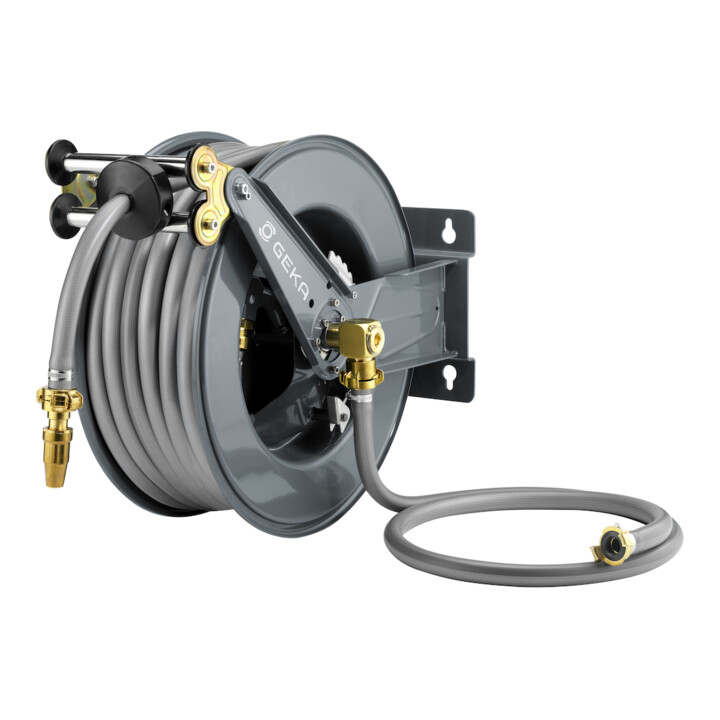 Schlauchaufroller PA30SK f.Wasser L.30m Geh.STA Ausgang G 1 Zoll AG GEKA