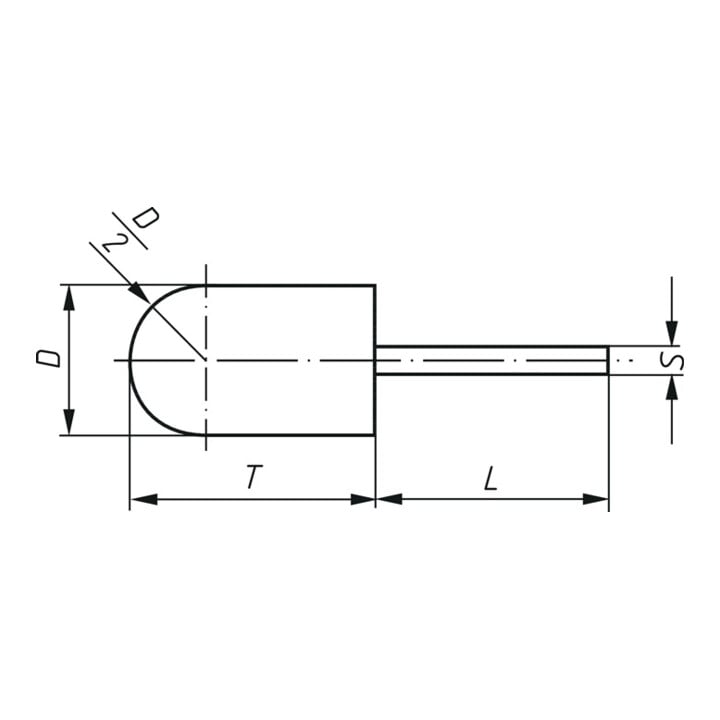 Schleifkappenträger GTWR D13xH19mm Schaft-D.3mm WR-Walzenrund LUKAS