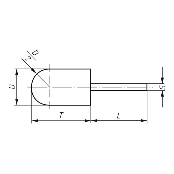 Schleifkappenträger GTWR D16xH26mm Schaft-D.6mm WR-Walzenrund LUKAS