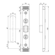 Schließteil 59076 Bolzenr.U-St.24x8mm L/R silberf.FUHR-4