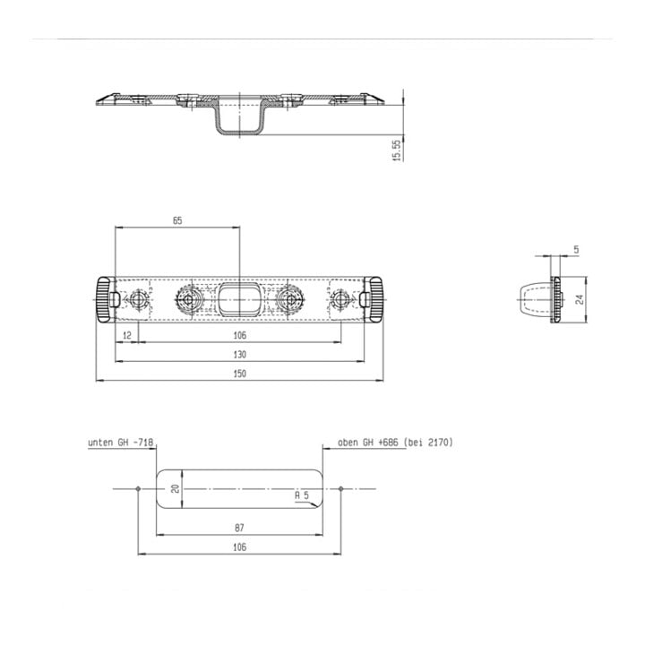 Schließteil Bolzenr.U-St.24x5mm L/R VA FUHR