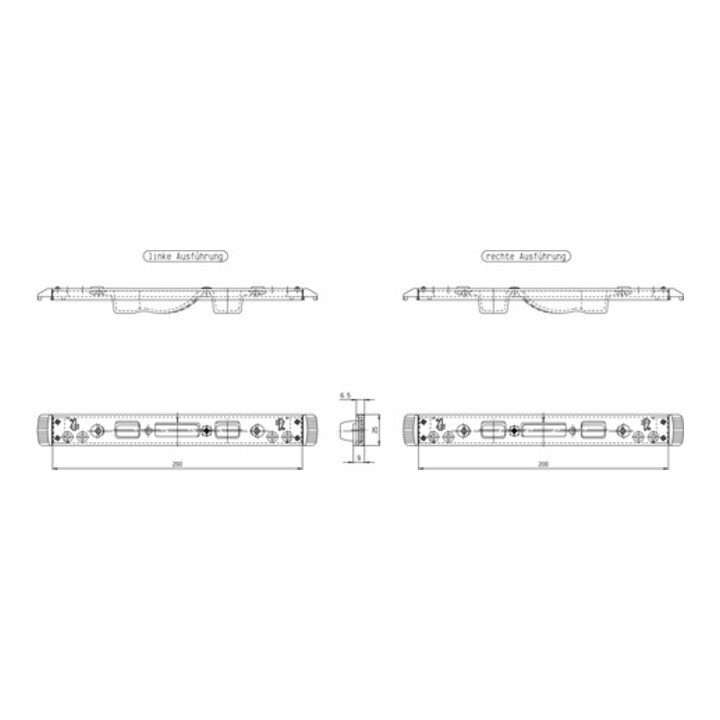 Schließteil DUO-Bolzenriegel U-St.25mm li.silberf.FUHR