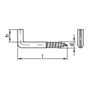 ART 88139 Schlitzschraubhaken mit Holzschraubengewinde, Stahl, galvanisch verzinkt