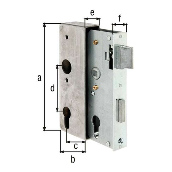 Schlosskasten DIN L/R Maß A170xB60xC40mm Maß E 30mm Dornm.40mm GAH