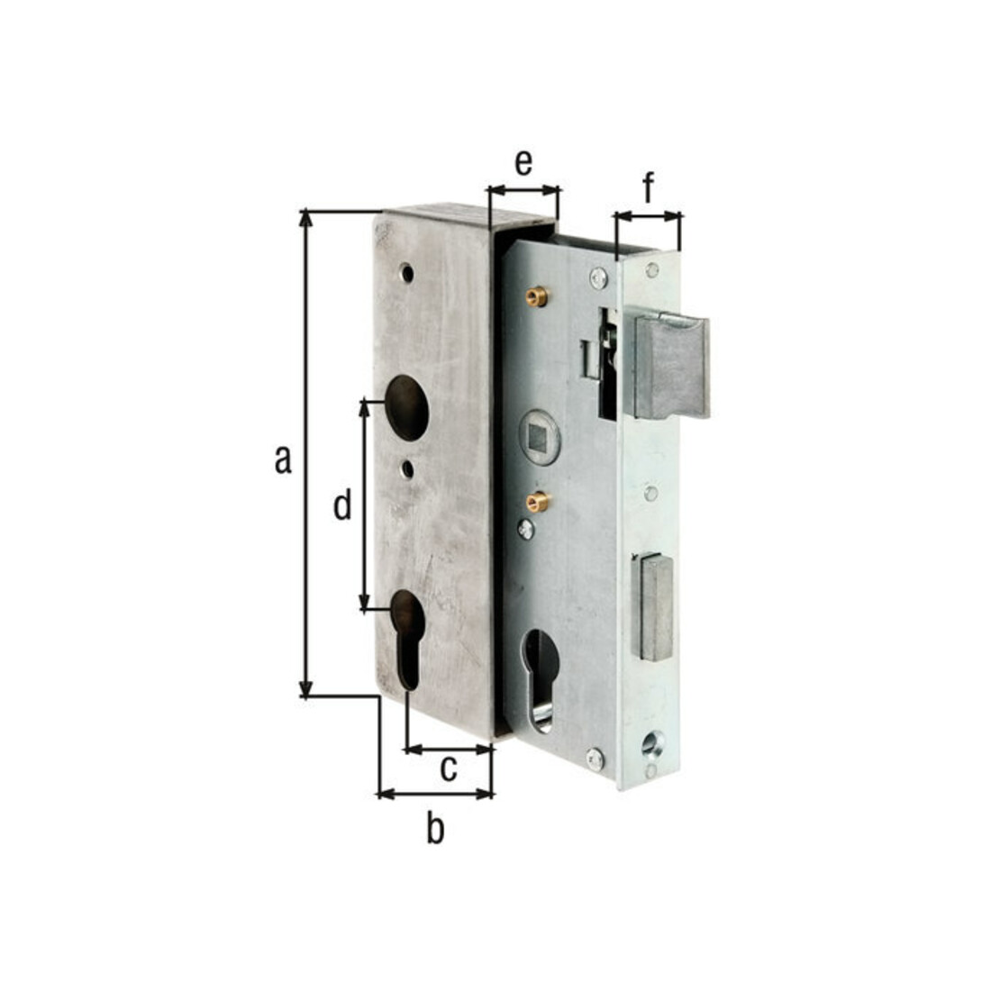 Schlosskasten DIN L/R Maß A170xB60xC40mm Maß E 30mm Dornm.40mm GAH