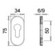 Schlüsselrosette 0811/9003 Alu.F1 Schildst.9mm PZ ov.EDI