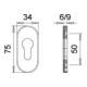 Schlüsselrosette 0811/9003 VA EST Schildst.9mm PZ ov.EDI-3
