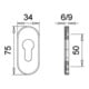 Schlüsselrosette 0811 Alu.F12 Schildstärke 9mm PZ ov.-3
