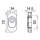 Schlüsselrosette 0815/0000 VA EST Schildst.14,5mm PZ ov.EDI-3