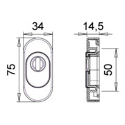 Schlüsselrosette 815ZA Alu. F12 Schildstärke 15mm PZ ov.-3