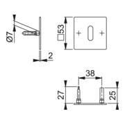 Schlüsselrosetten-Paar E848NS VA F69 Schildst.2mm OB quad.HOPPE-3