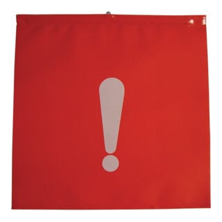 Schlussfahne 30 x 30 cm m.Aufdruck Ausrufezeichen