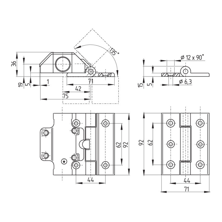 schmersal Interrupteur à charnière isolé TESZ1102/S IP65 niveau de protection