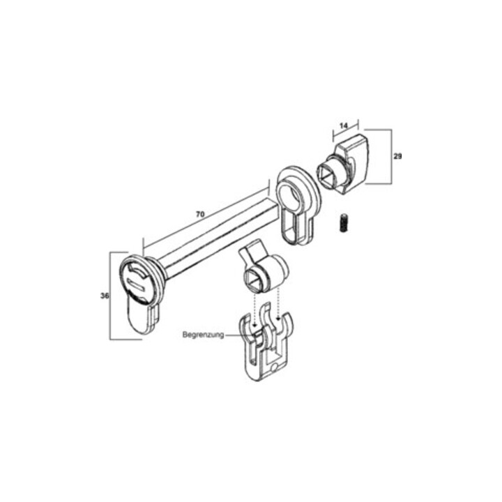 Schnegel Module WC/Salle de bain Cylindre profil Portes pré-équipées Aluminium moulé sous pression avec accessoires