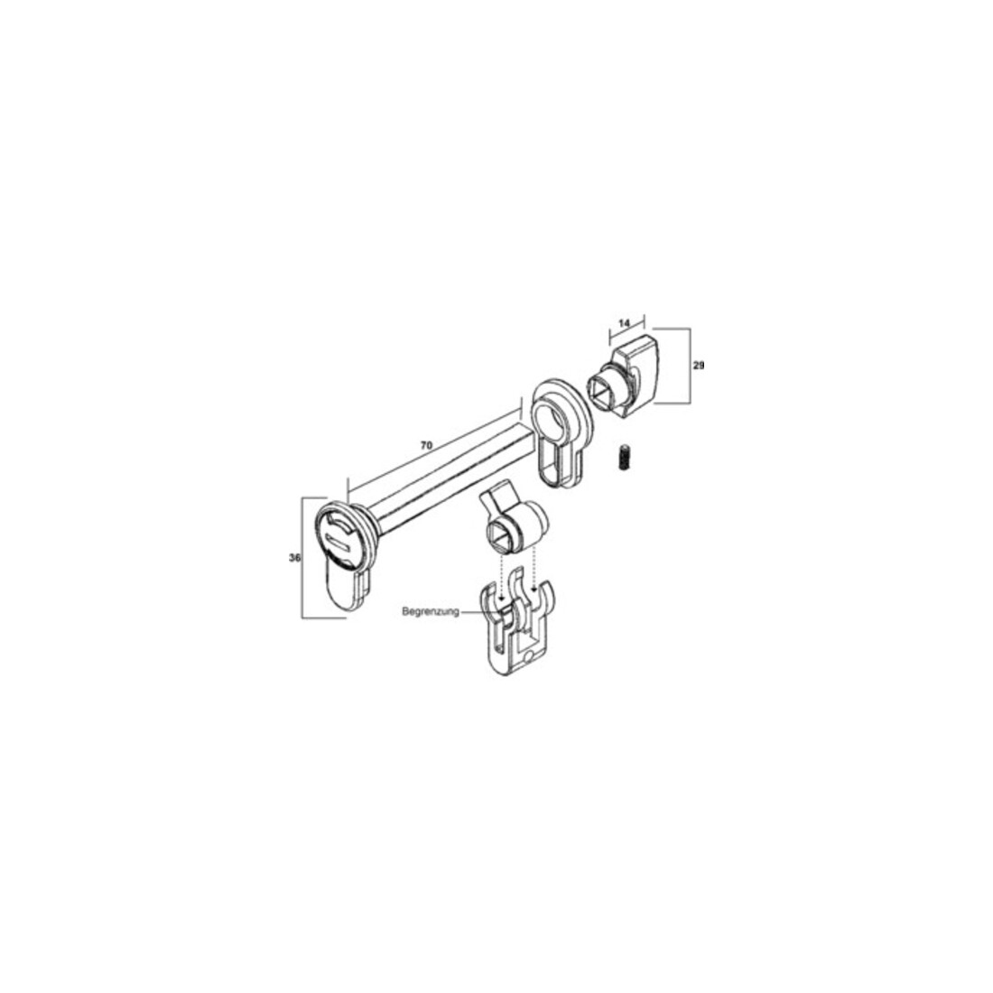 Schnegel Module WC/Salle de bain Cylindre profil Portes pré-équipées Aluminium moulé sous pression avec accessoires