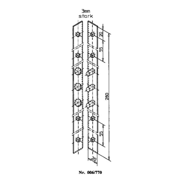 Schnegel sangle plate de sécurité L.280mm B.20mm S.3mm STA verz.006/770/V