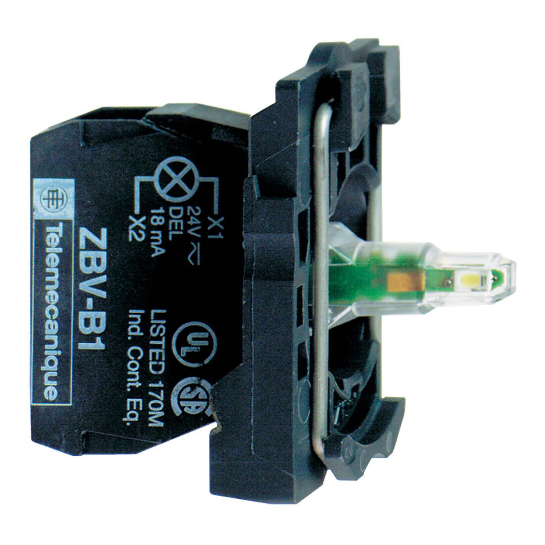 Schneider Electric Bloc de contact auxiliaire 1S avec LED Mod. ws 24V ZB5AW0B11