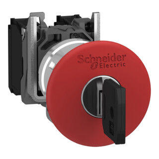 Schneider Electric Bouton d'arrêt d'urgence XB4BS9445 avec déverrouillage par clé