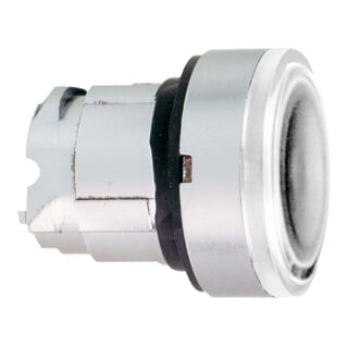Schneider Electric Bouton-poussoir lumineux plat blanc avec module LED ZB4BW313