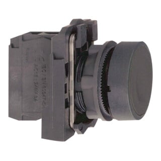 Schneider Electric Bouton-poussoir plat, noir, 1S XB5AA21