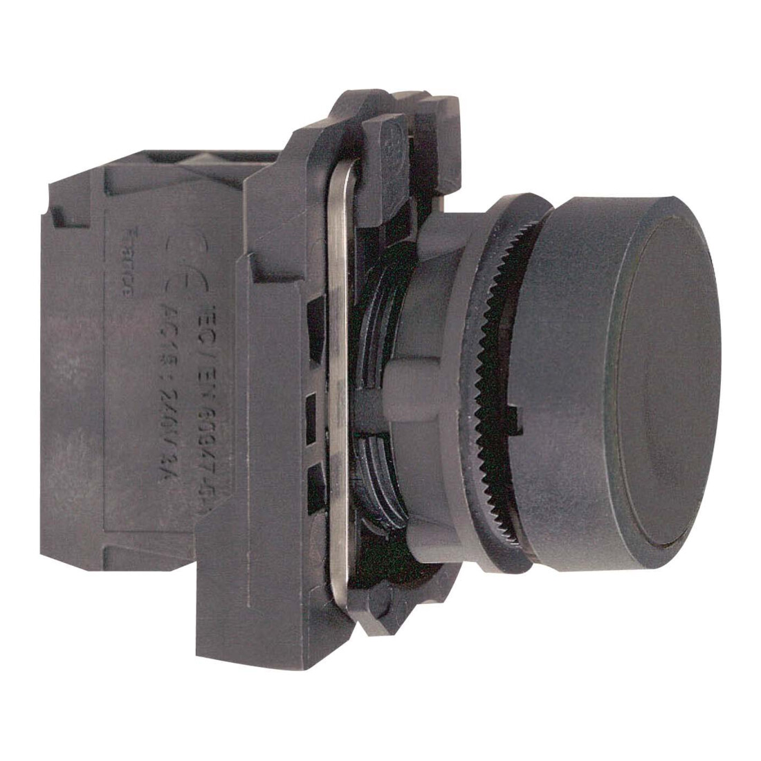 Schneider Electric Bouton-poussoir plat, noir, 1S XB5AA21