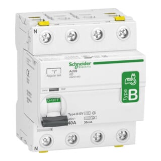 Schneider Electric Disjoncteur différentiel 4P 40A 30mA pour station de charge A9Z51440