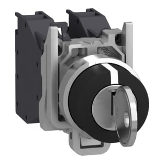 Schneider Electric Interrupteur à clé XB4BG03 3 positions 2S noir
