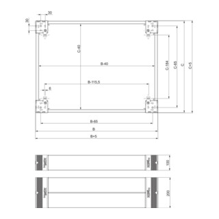 Schneider Electric Sockel 100mm Fronteinbausatz NSYSPF8100