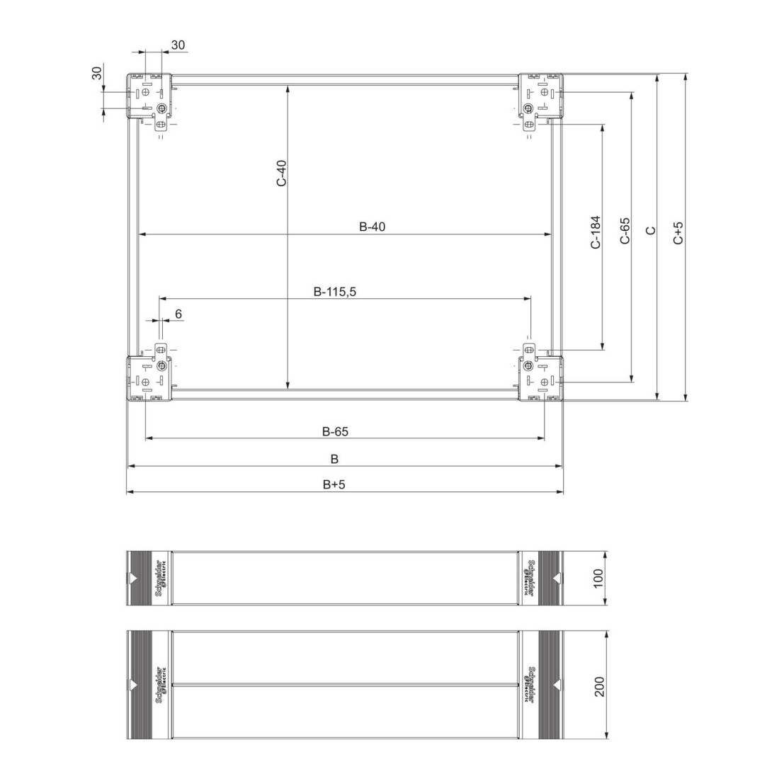 Schneider Electric Socle 100 mm côtés NSYSPS4100