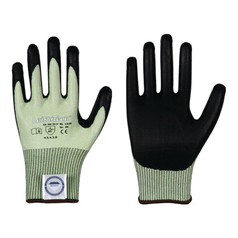Schnittschutzhandschuhe LeiKaTech® 1646 Gr.10 grün/schwarz EN 388 PSA II