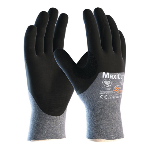 Schnittschutzhandschuhe MaxiCut®Oil™44-505 Gr.10 blau/schwarz EN420/EN388 12 PA