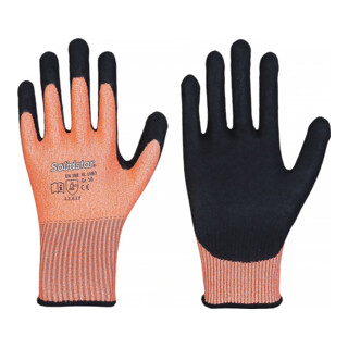 Schnittschutzhandschuhe Solidstar 1683 Gr.9 orange/schwarz EN 388 PSA II 12 PA