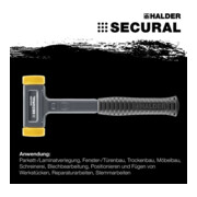 Schonhammer SECURAL Kopf-D.35x45mm Hickory rückschlagfrei mittelh.PU gelb HALDER-4