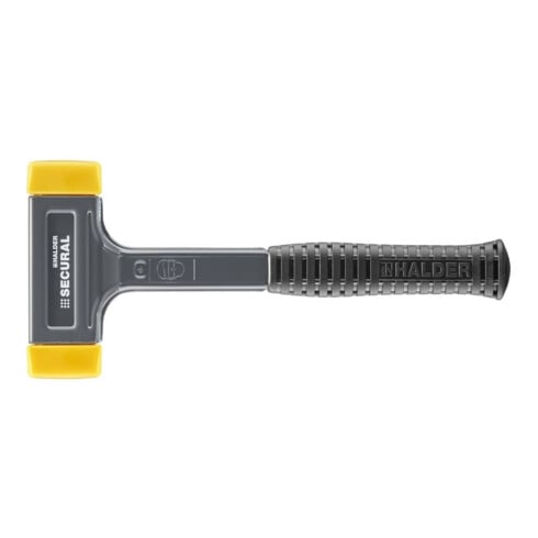 Schonhammer SECURAL Kopf-D.35x45mm Hickory rückschlagfrei mittelh.PU gelb HALDER
