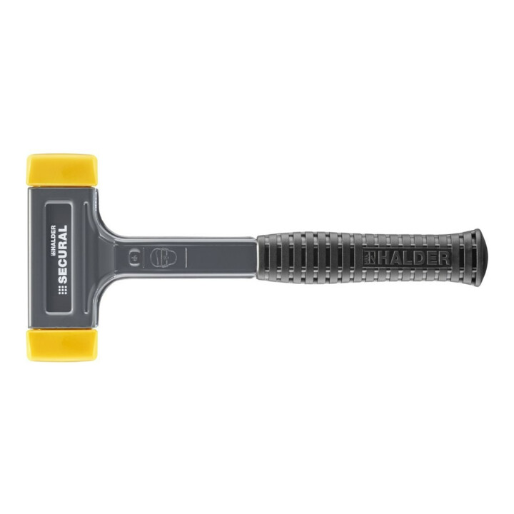 Schonhammer SECURAL Kopf-D.35x45mm Hickory rückschlagfrei mittelh.PU gelb HALDER
