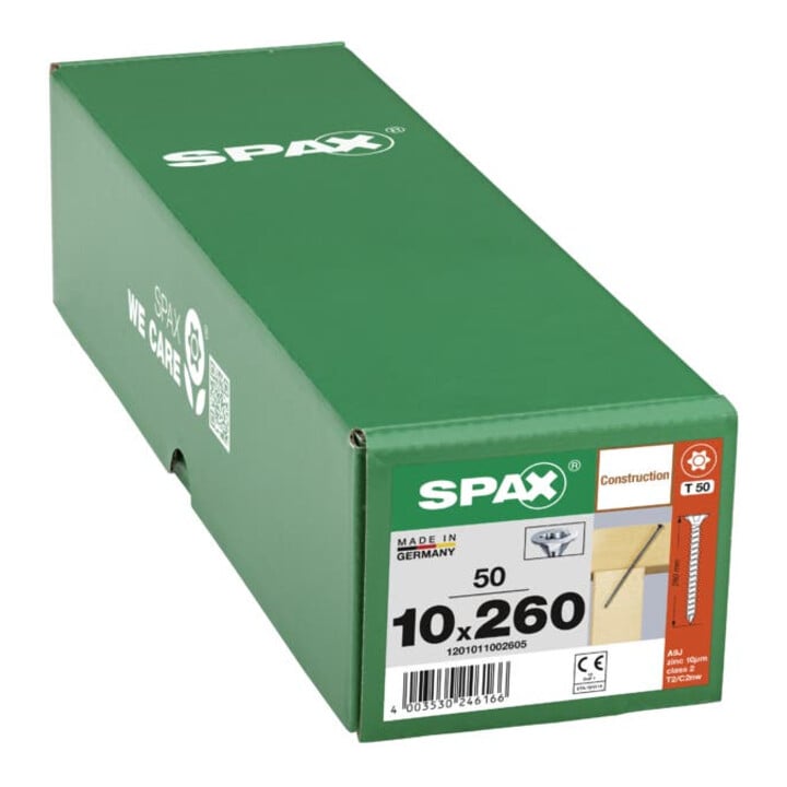 Schraube R 88196 Seko Spitze/T-STAR VG 10x260-T50 Sta galv.verz. WIROX 50St SPAX