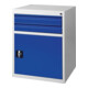 Schubladenschrank BK 600 H800xB600xT600mm grau/blau 2 Schubl.Einfachauszug 1Tür-1