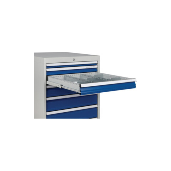 Schubladenschrank H1019xB705xT736mm grau/blau 2x75,2x100,2x125,1x300mm Schubl.